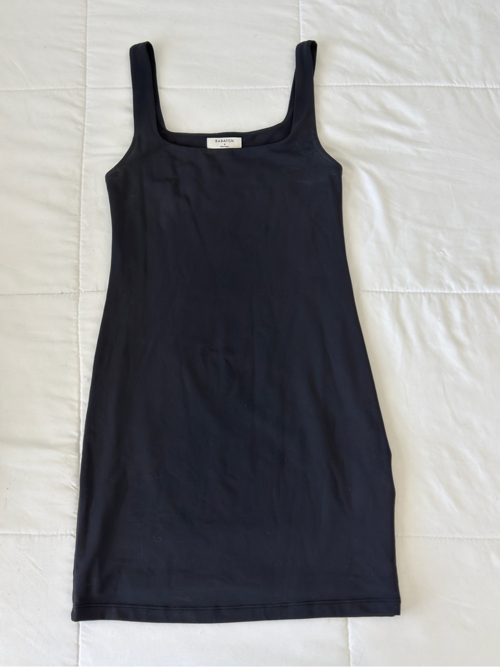Aritzia Babaton Black Square-Neck Tank Dress
